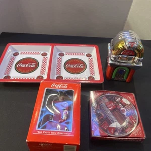 Coca-Cola Jukebox Salt and Pepper Shaker Rock-n Roll  Ornaments Dish Coasters - Picture 1 of 6