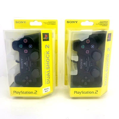 Lot Sony Playstation 2 Dual shock Analog Controller Black Sealed OEM Authentic - Image 1 of 4