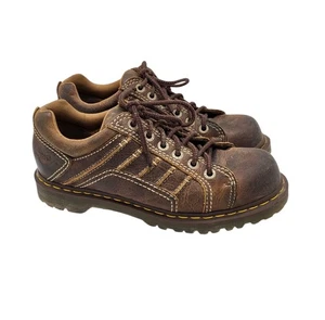 Doc Dr. Martens Keith scarpa Oxford grossa in pelle marrone Y2K suola a strappo uomo 10 W 11 - Foto 1 di 16