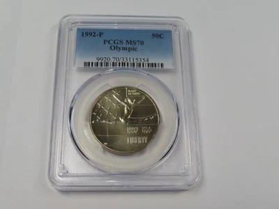 1992 P PCGS MS70 OLYMPICS GYMNASTICS COMMEMORATIVE CLAD HALF DOLLAR COIN 50 CENT - Image 1 of 4