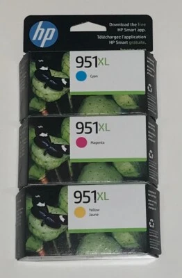 2023 HP 951XL Tricolor 3er Pack Set CR318BN Tinte Magenta Gelb & Cyan OEM Original - Bild 1 von 4