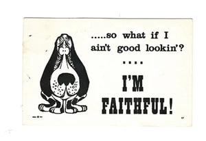 VINTAGE COMIC POSTCARD DOG IM FAITHFUL! 1954 - Picture 1 of 2