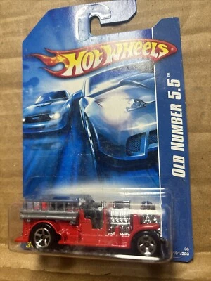 2007 HOT WHEELS OLD NUMBER 5.5 🚒 #191 1:64 " RED " - Image 1 of 2