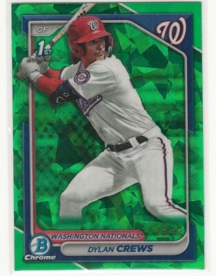 2024 Bowman Chrome Sapphire Green Dylan Crews Rookie /99 - Image 1 of 2