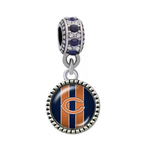 Football Dangle Charm, Stainless Steel Zircon, For Bracelet, Football Jewelry - Picture 1 of 4