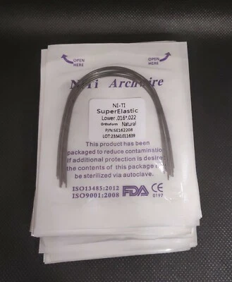 50 pacotes de fios de arco ortodôntico dental super elástico NITI natural retangular - Imagem 1 de 4