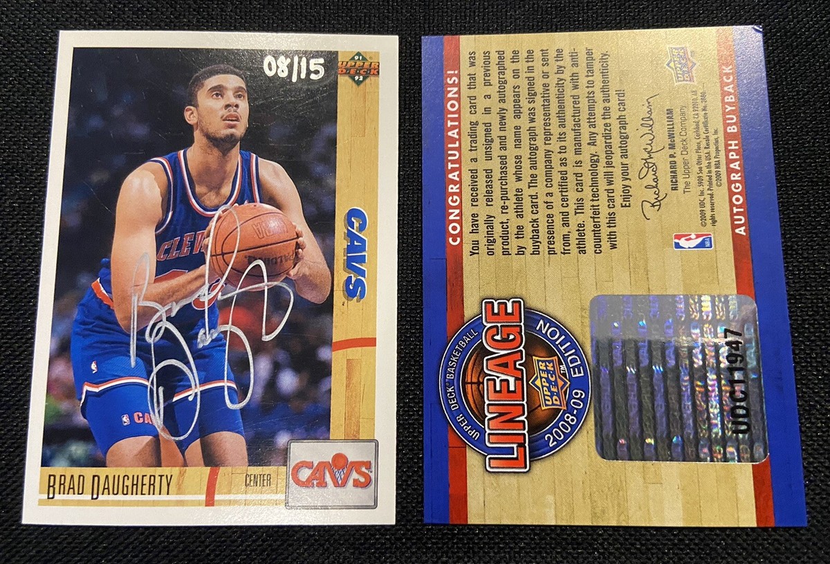 Brad Daugherty Basketball Autographed Sports Trading Cards 