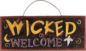 Halloween Welcome Sign Wood Front Door Decor Halloween Decoration for Home 19... - Picture 1 of 6