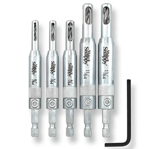 Sappy 5-teiliges selbstzentrierendes Scharnier Bohrer-Bit-Set #2-14 Schrank MADE IN USA - Bild 1 von 3