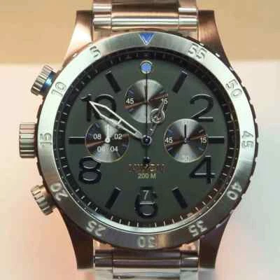 NEW Authentic NIXON Watch Mens 48-20 CHRONO Silver Blue A486-1529 Midnight GT !! - Image 1 of 4