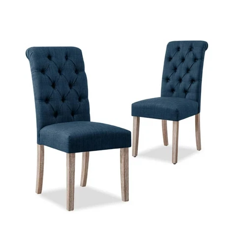 Set of 2 dining room sets Navy dining chairs Solid Wood kitchen chairs Cover