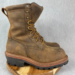 Botas de Trabajo Red Wing LoggerMax Para Hombre Talla 8.5 E2 Anchas Marrón Impermeables Seguridad - Imagen 1 de 8