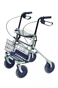 DEAMBULATORE ROLLATOR PIEGHEVOLE PER ANZIANI E DISABILI CON SEDUTA E CESTINO - Foto 1 di 1