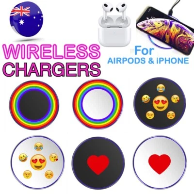 Qi Wireless Fast Charger Charging Pad For Apple iPhone 14 13 12 Airpods Samsung - Image 1 of 4