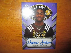 DONOVAN JOHNSON Penn State psu 2017 Leaf Army All-American PURPLE Tour AUTO #1/1 - Picture 1 of 1