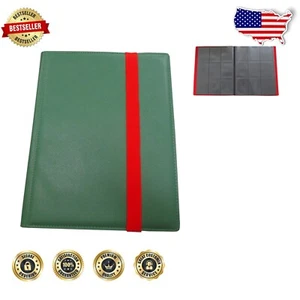 Elegant Green Card Binder - 360 Capacity with Luxe Velvet and Reinforced Closure - Picture 1 of 3