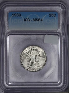 1930 Standing Liberty Quarter 25c ICG MS64 - Picture 1 of 2