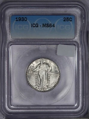 1930 Standing Liberty Quarter 25c ICG MS64 - Image 1 of 2