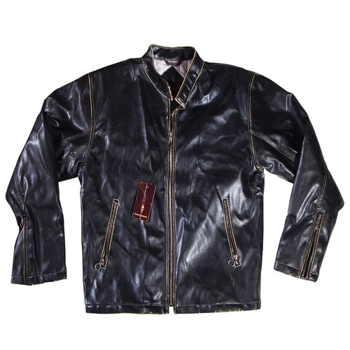 UNDERCOVER Giacca da corsa uomo similpelle colore nero completamente foderata taglia large nuova con etichette