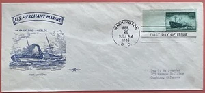 Pent Arts Cachets 939 US Merchant Marine An Early Side - Wheeler #10 - Imagen 1 de 1