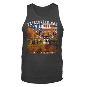 Preserve Wildlife Deer Meadow Outdoor Sports Fishing Graphic Tank Top - Imagen 1 de 7