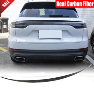 For Porsche Cayenne SUV 2018-2023 Real Carbon Rear Trunk Middle Spoiler Wing Lip - Bild 1 von 12