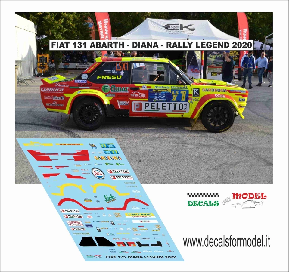 DECALS 1:43 FIAT 131 ABARTH DIANA RALLY LEGEND 2020 - Immagine 1 di 1