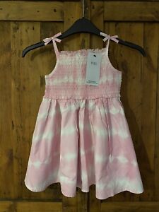 BNWT Marks and Spencer Girls Pink and White Summer Party Dress - 2-3years