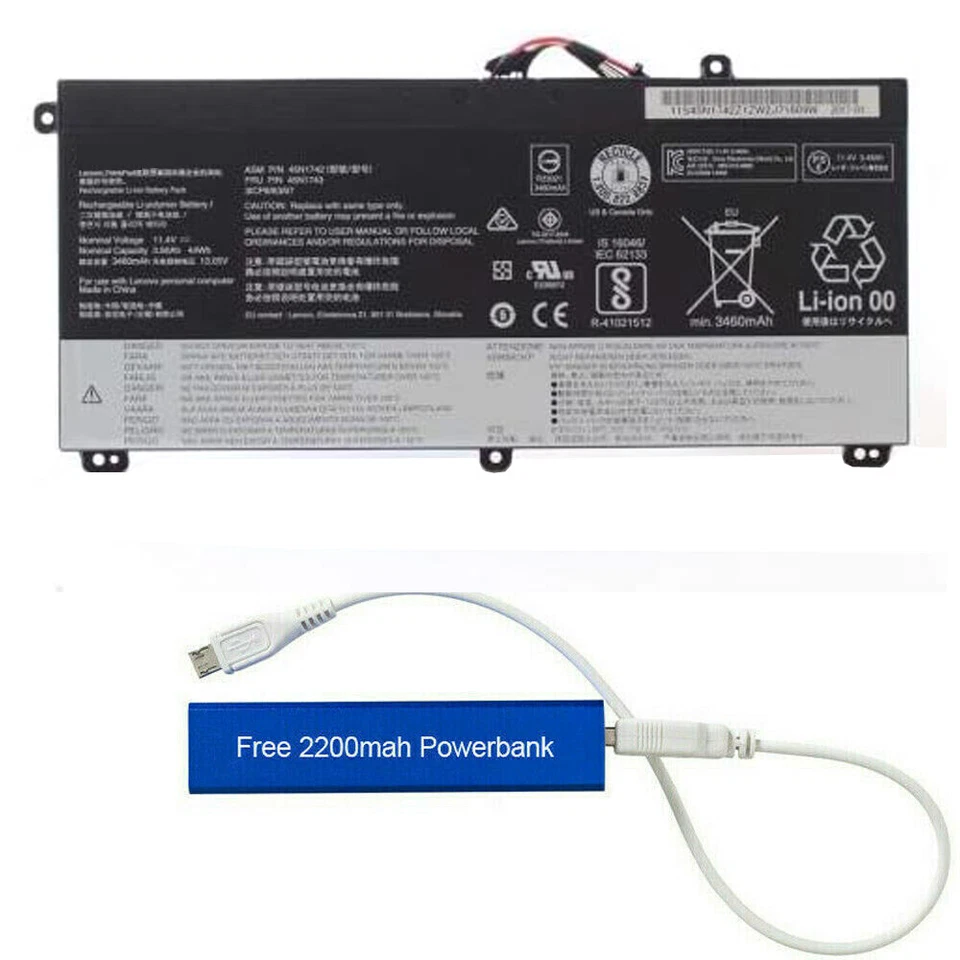 NUEVA 45N1742 45N1743 BATERÍA DE REPUESTO PARA THINKPAD T550 T560 W550 11.4V 44WHR Foto 1 de 1