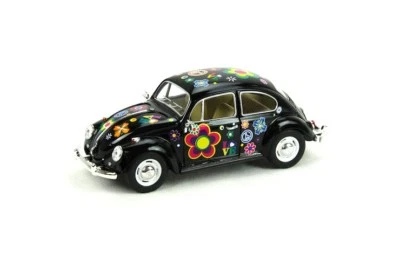 7-дюймовая литая модель игрушечного автомобиля Kinsmart 1967 VW Volkswagen Beetle наклейка 1:24 черная - Изображение 1 из 4