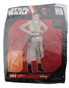 Star Wars Rey 4-teiliges Kinderkostüm Overall + Armstulpen + Gürtel + Tasche GR: LARGE 12-14 - Bild 1 von 2