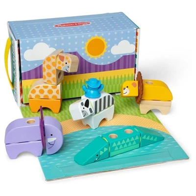 Melissa & Doug Blockables Safari Tiere Block Bau Set - Bild 1 von 4