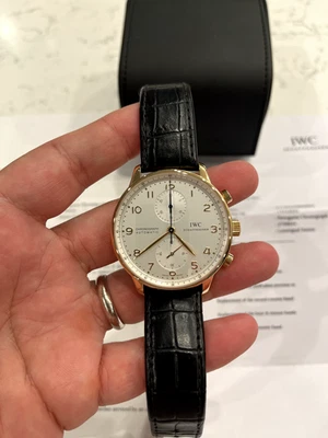 IWC Portuguese Chronograph 41mm 18K Rose Gold IW371402 - FULLY SERVICED - Image 1 of 4