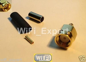 100 RP-SMA Plug (female pin) Crimp Connector for LMR100 RG174 RG179 RG316 RG188 - Picture 1 of 2