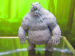 Big Bad Cartoonish Grizzly Bear Mini Miniature 3D Printed Model 28/32mm Scale - Picture 1 of 7