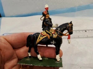 MILITARY NAPOLEONIC METAL CAVALRY 7th Queens Own Hussars Officer Britains size - Picture 1 of 6