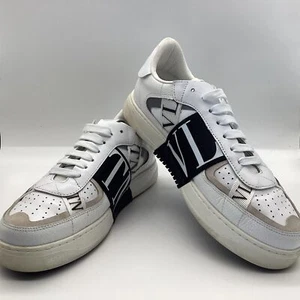 Mens VALENTINO GARAVANI White Leather Dress Sneakers Gr8 Cond Size 9 (F1)NS#8630 - Picture 1 of 19