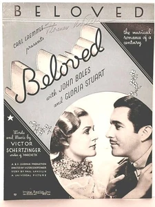 Beloved 1934 Sheet Music John Boles Gloria Stuart  - Picture 1 of 5