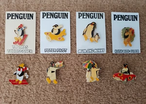 NEW Vintage McVities Penguin Biscuits Badge Brooch Pin Complete Set 1985-86 - Picture 1 of 19