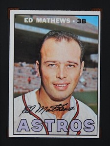 1967 Topps Baseball Card #166 Ed Mathews (EX+)