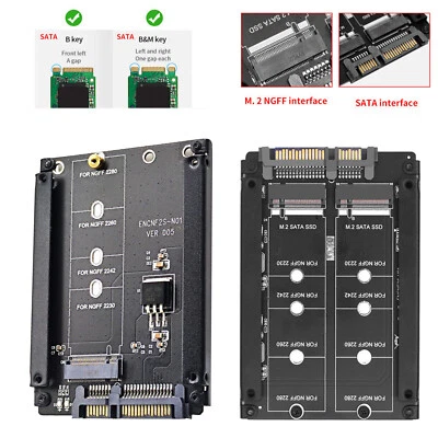 Dual B+M Key M.2 NGFF SATA SSD to 2.5in SATA 3.0 6Gbps JBOD Raid0 Adapter CardP0 - Image 1 of 4