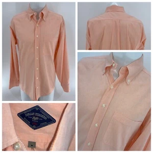Bill’s Khakis Button Up Shirt M Men Orange 100% Cotton Made In USA YGI Q4-162 - Picture 1 of 12