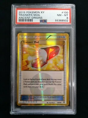 Graded PSA 8 2015 Pokemon XY TRAINER'S MAIL #100 Ancient Origins NM - MT - Image 1 of 4