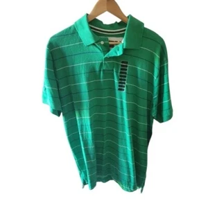 G&M Green Striped Polo Shirt Golf Shirt Old New Stock New With Tags Suze XL - Picture 1 of 3