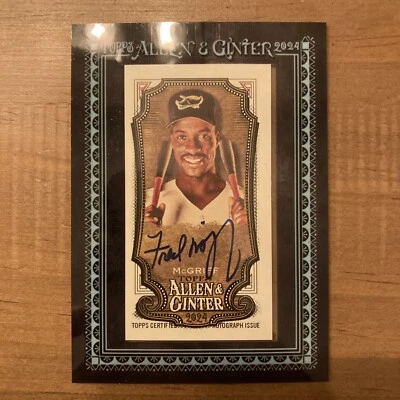 Fred McGriff 2024 Topps Allen & Ginter Framed Mini AUTO BLACK 03/25 MA-FM RAYS - Image 1 of 2