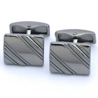 Gemelli - rettangolo argento con strisce inclinate - Immagine 1 di 4