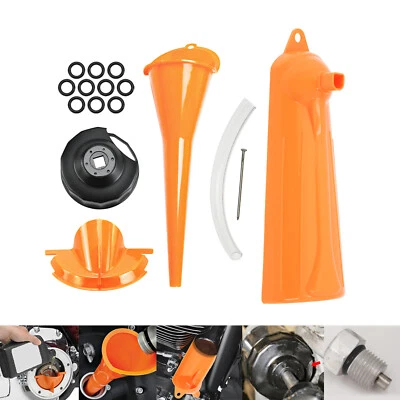 Herramienta de cambio de aceite embudo filtro de aceite + kit de manguera + junta tórica llave de extracción para Harley Foto 1 de 4