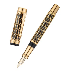 Pluma estilográfica ovalada esqueleto Jinhao 100 pluma EF/F/M, pluma de escritura de resina negra - Imagen 1 de 4