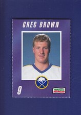 Greg Brown 1990-91 Franco-American Buffalo Sabres Hockey #9 (MINT) Campbell's
