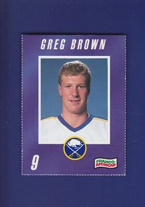 Greg Brown 1990-91 Franco-American Buffalo Sabres Hockey #9 (MINT) Campbell's
